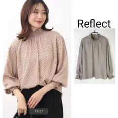 Reflect大きいサイズ【洗える】コツキ柄プリントブラウス