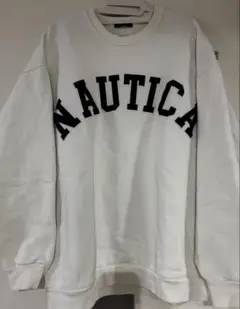 NAUTICA ホワイト ロゴ トレーナー