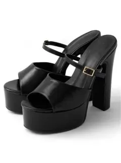 フリージア チャンキーヒールミュールサンダル