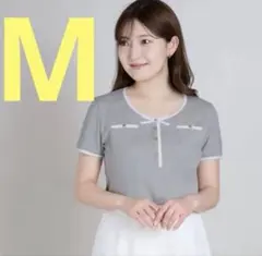 Two-Tone Ribbon-Trim Tee herlipto M ホワイト - メルカリ