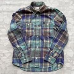 Lee チェック柄 ネルシャツ M ブルー グリーン 綿100%のサムネイル