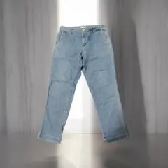 【美品】ワーク風 デニムパンツ ストレート ライトブルー ［サイズ：L］