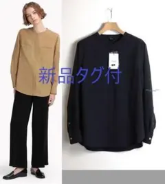 2025✨theory luxe バンドカラー シャツ ブラウス ブラック40 - メルカリ