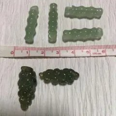 天然石　上部穴開き　葡萄パーツ2個、竹ロングパーツ4個セット　ハンドメイド素材