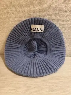 r_k様専用【GANNI 】リブ編み ベレー帽 ライトブルー