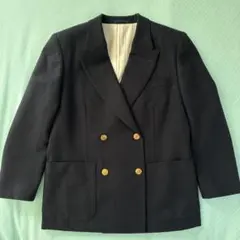 希少美品 クリスチャンディオール金ボタン 紺ブレ テーラードウールジャケット　M
