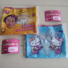 【サンリオ】キティ　ガチャガチャ　松平健　マツケンサンバ　クリアラメポーチ