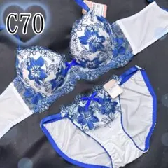 C70ビビッドフルール（青）♥️ブラジャーショーツセット♥️エメフィール系