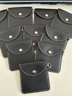 レザー調 ミニポーチ 10点セット ブラック 新品未使用 スナップボタン付き