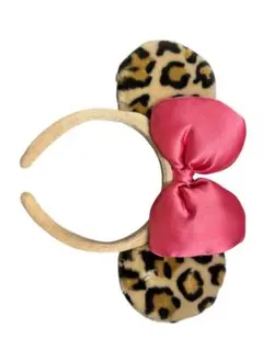 ディズニー ミニーカチューシャ　ヒョウ柄×ピンクリボン　 レオパード TDR