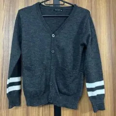 キッズ Vネックカーディガン ダークグレー140cm