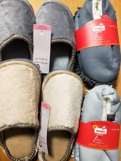 新品タグ付き☆MUMU & Co.ホカロン☆ボアルームシューズルームカバー計4点