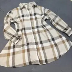 one way チェック柄 Aライン ワンピース