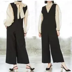 FRAY I.D 極美品✨シアーボウタイブラウスセットオールインワン 黒