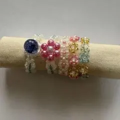 カラフルビーズリングセット