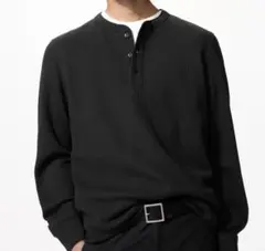 UNIQLO ワッフルヘンリーネックTシャツ/長袖 2枚セット