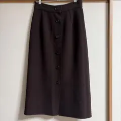 美品！リバーシブル タイトスカート チェック×無地 茶色