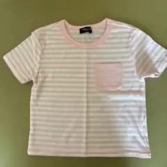 【新品】COMME CA ISM ボーダーTシャツ ピンク 110Aのサムネイル