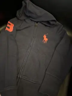 【ポロラルフローレン】7Y フルジップパーカー　ビッグポニー　刺繍