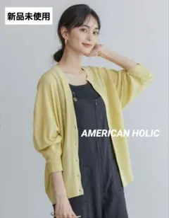【 新品 未使用 】 アメリカンホリック　鹿の子 Vネック カーディガン L
