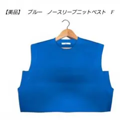 【美品】SLY ブルー ノースリーブニットベスト Fのサムネイル
