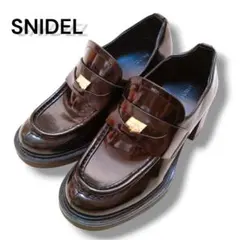 未使用☆SNIDEL ブラック ヒールローファー　22.5cm　S　スナイデル