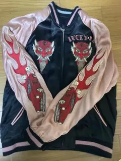 Lucky13 スカジャン　リバーシブル LUCKY13 リバーシブル スカジャン 招き猫 オールドスクールの