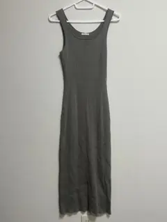 GU ノースリーブ ロングワンピース S グレー
