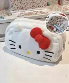 ♡新品未使用♡ キティ 化粧 ポーチ　筆箱　ペンケース 小物入れ ホワイト