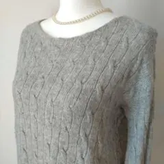 ラルフローレン　ケーブルニット　グレー　カシミヤ　ウール　XS 　セーター