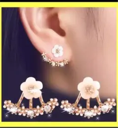 デイジーの花形ピアス ピンクゴールド レディース