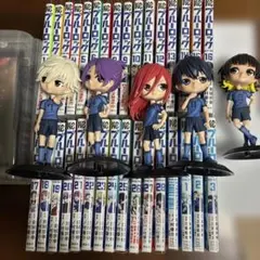 ブルーロック1〜28巻キャラクターブック・エピソード凪1巻〜3巻・フィギュア5体