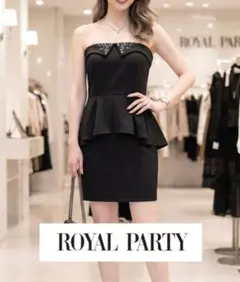 ♥ROYAL PARTY✦ビジュー シアーペプラムベアミニドレス(ブラック38)のサムネイル