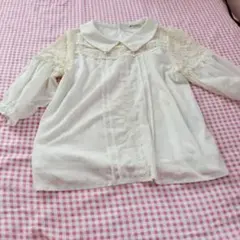 ラ*！様 axes femmeホワイト アイボリー レースブラウス