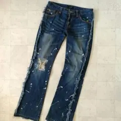 casva】ダメージ加工 フレア デニム パンツ 00s y2k アーカイブ - メルカリ
