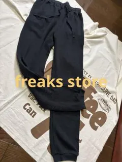 値下！freaks storeリブ編み ブラックカジュアルパンツ M