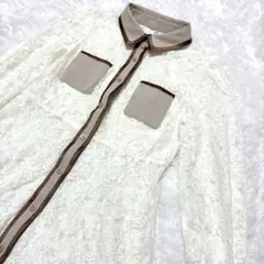 美品✨ MIIA ホワイト レース シャツワンピース