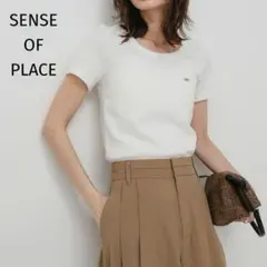 SENSE OF PLACE 半袖リブTシャツ ホワイトのサムネイル