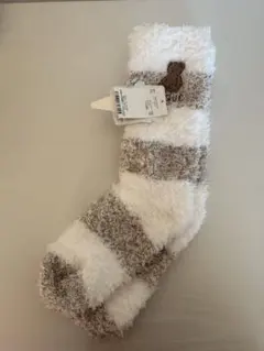 ジェラートピケ ルームソックス ベア さがら刺繍 メランジ 2ボーダーソックス