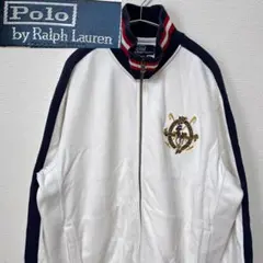 Polo by Ralph Lauren ジップアップスウェット 白 刺繍 LL