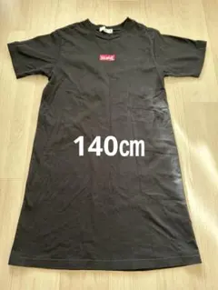 エックスガール　半袖ロゴ　ワンピース　140センチ　黒