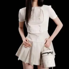 ANDWANG Airy Pleated Dress Set ベージュ