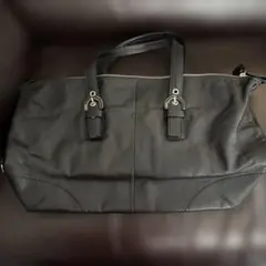【未使用】　COACH ブラック レザー　ショルダーバッグ　ボストンバッグ
