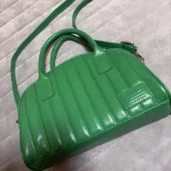 お値下げ交渉有り‼︎グリーン ストライプデザイン ショルダーバッグ