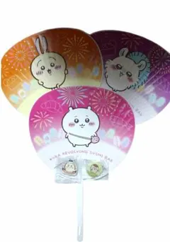 ちいかわ くら寿司　5点セット　うちわとマグネットと缶バッチ
