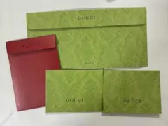 GUCCI 封筒セット 緑3枚+赤1枚