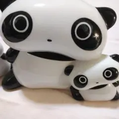 内藤ルネ RUNE パンダ りんご 陶器製 貯金箱 昭和レトロポップ 約23cm