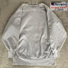 90's 刺繍タグ　Champion リバースウィーブ スウェット　無地　目無し
