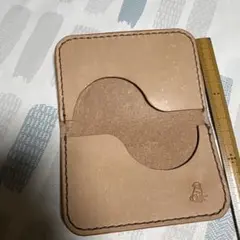 本革 名刺入れ ハンドメイド レザー カードケース 糸グレー