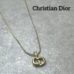 Christian Dior ストーン ゴールド CDロゴ ネックレス